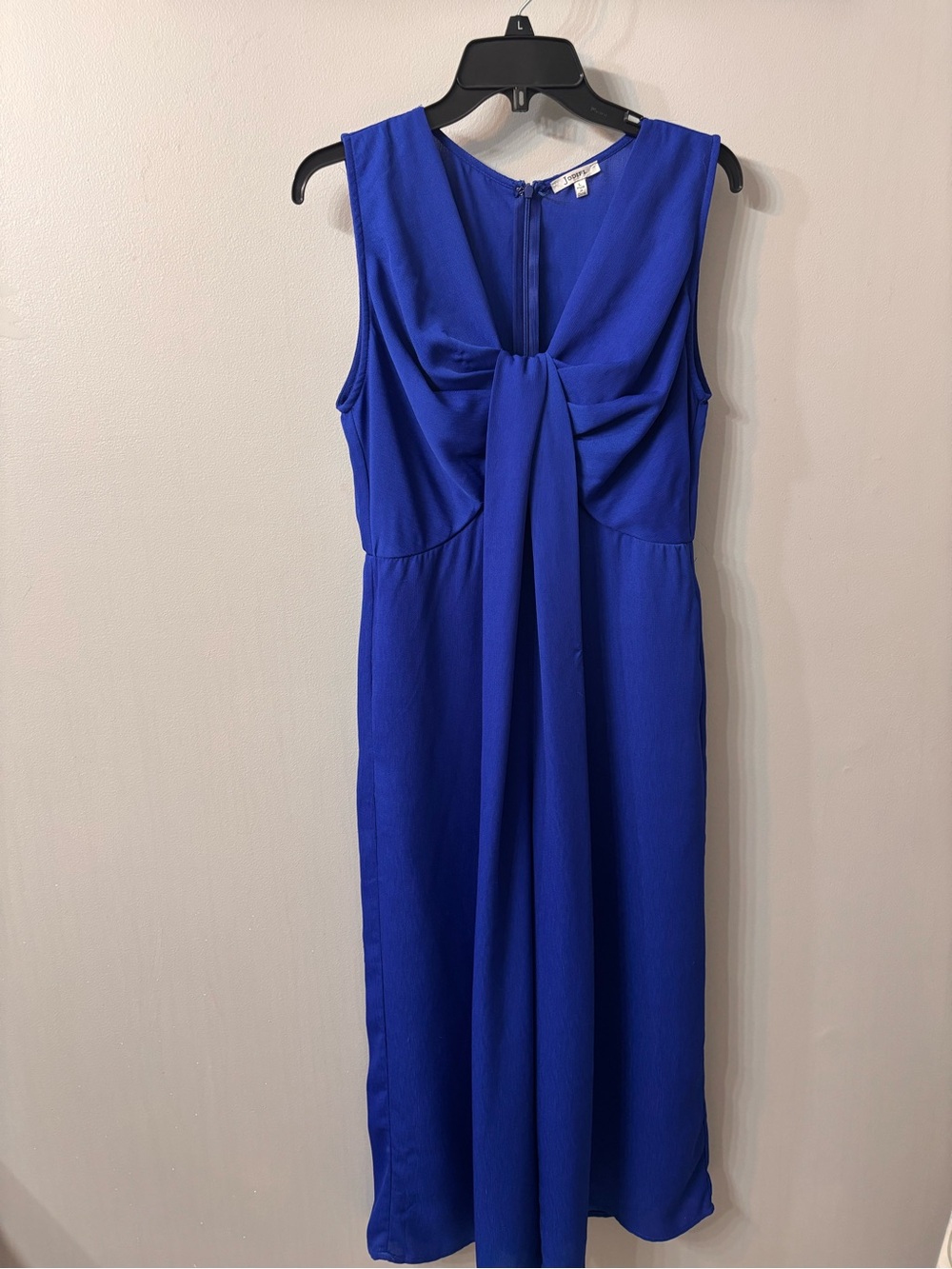 JODIFL Royal Blue Sleeveless Knot-Front Jumpsuit